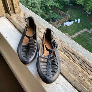 COCLICO LEATHER RINGO FLAT SHOE - BLACK